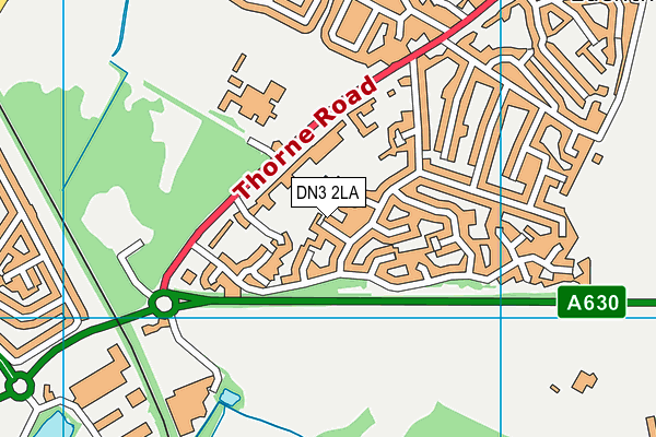 DN3 2LA map - OS VectorMap District (Ordnance Survey)