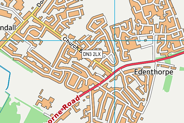 DN3 2LX map - OS VectorMap District (Ordnance Survey)