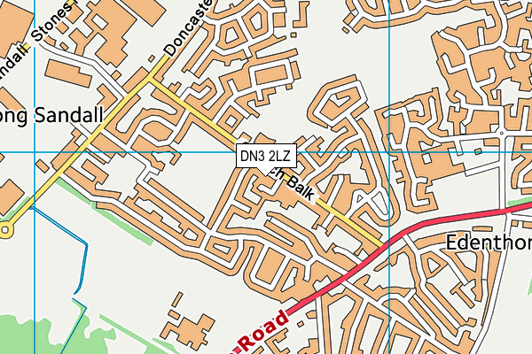 DN3 2LZ map - OS VectorMap District (Ordnance Survey)