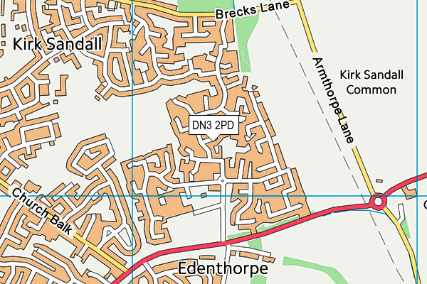 DN3 2PD map - OS VectorMap District (Ordnance Survey)