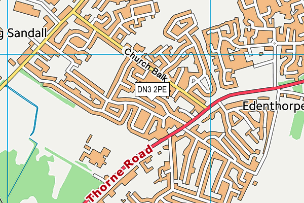 DN3 2PE map - OS VectorMap District (Ordnance Survey)