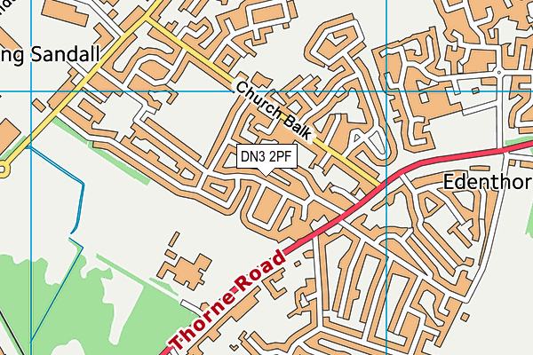 DN3 2PF map - OS VectorMap District (Ordnance Survey)