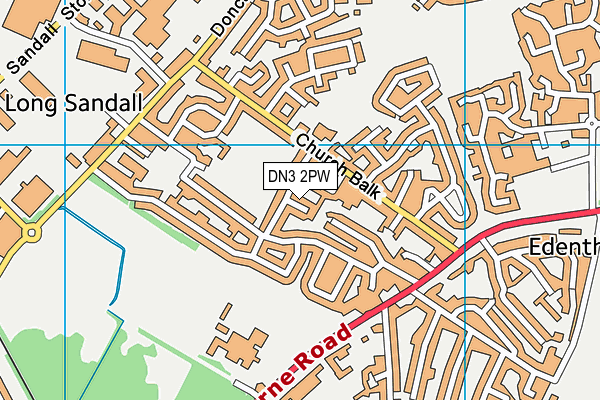 DN3 2PW map - OS VectorMap District (Ordnance Survey)
