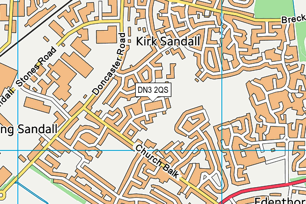 DN3 2QS map - OS VectorMap District (Ordnance Survey)
