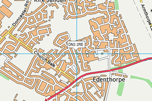 DN3 2RE map - OS VectorMap District (Ordnance Survey)