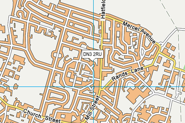 DN3 2RU map - OS VectorMap District (Ordnance Survey)