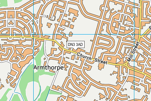 Armthorpe Sports Pavilion map (DN3 3AD) - OS VectorMap District (Ordnance Survey)