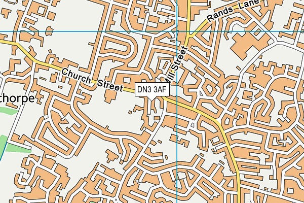 DN3 3AF map - OS VectorMap District (Ordnance Survey)