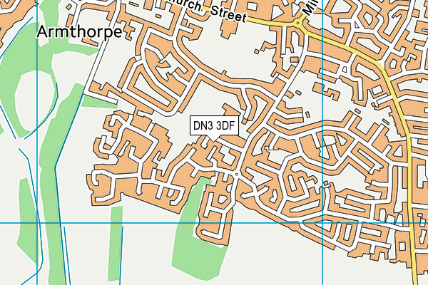DN3 3DF map - OS VectorMap District (Ordnance Survey)