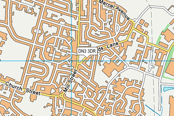 DN3 3DR map - OS VectorMap District (Ordnance Survey)