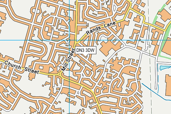 DN3 3DW map - OS VectorMap District (Ordnance Survey)