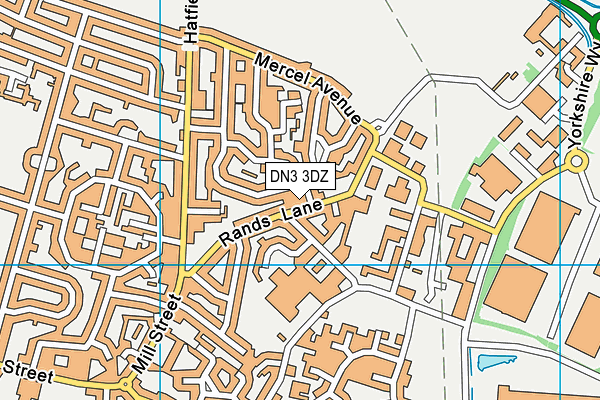 DN3 3DZ map - OS VectorMap District (Ordnance Survey)