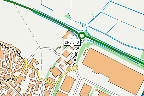 DN3 3FD map - OS VectorMap District (Ordnance Survey)