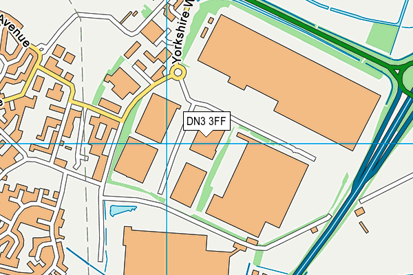 DN3 3FF map - OS VectorMap District (Ordnance Survey)