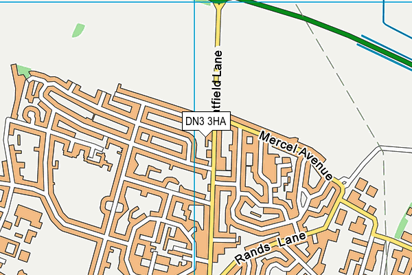 DN3 3HA map - OS VectorMap District (Ordnance Survey)
