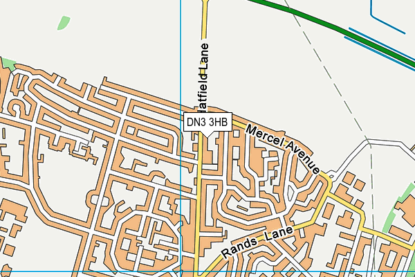 DN3 3HB map - OS VectorMap District (Ordnance Survey)