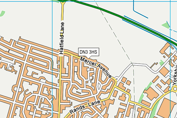 DN3 3HS map - OS VectorMap District (Ordnance Survey)