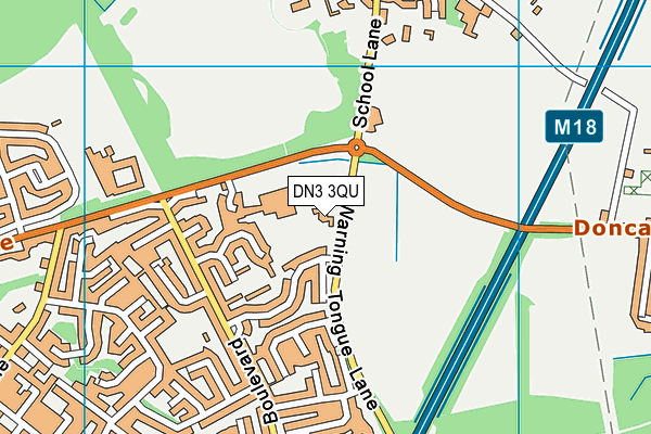 DN3 3QU map - OS VectorMap District (Ordnance Survey)