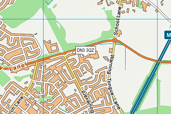 DN3 3QZ map - OS VectorMap District (Ordnance Survey)