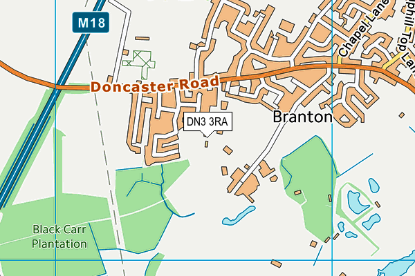 DN3 3RA map - OS VectorMap District (Ordnance Survey)