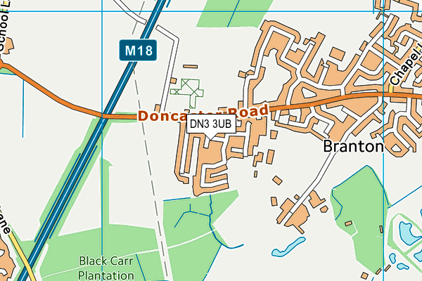 DN3 3UB map - OS VectorMap District (Ordnance Survey)