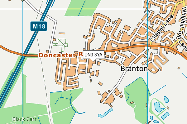DN3 3YA map - OS VectorMap District (Ordnance Survey)