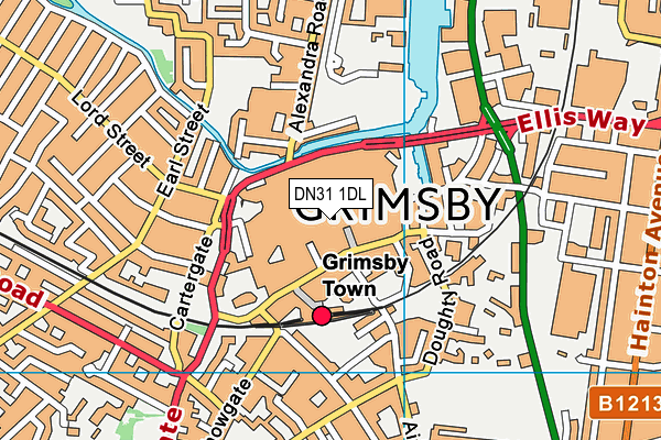 DN31 1DL map - OS VectorMap District (Ordnance Survey)