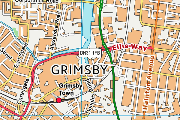 Puregym (Grimsby) map (DN31 1FB) - OS VectorMap District (Ordnance Survey)