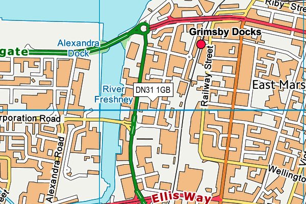 The Gym Group (Grimsby) map (DN31 1GB) - OS VectorMap District (Ordnance Survey)