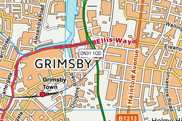 Map of GRIMSBY TOYS & VAPE LIMITED at district scale