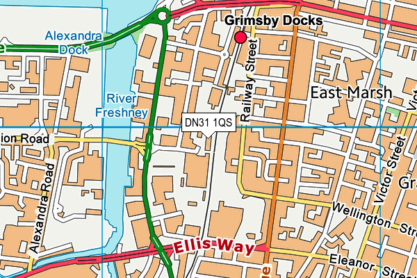 DN31 1QS map - OS VectorMap District (Ordnance Survey)