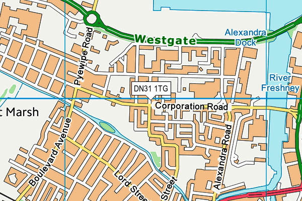 DN31 1TG map - OS VectorMap District (Ordnance Survey)