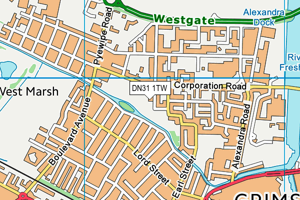 DN31 1TW map - OS VectorMap District (Ordnance Survey)