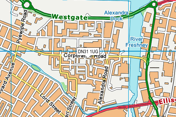DN31 1UG map - OS VectorMap District (Ordnance Survey)