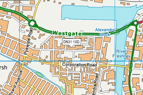 DN31 1XD map - OS VectorMap District (Ordnance Survey)