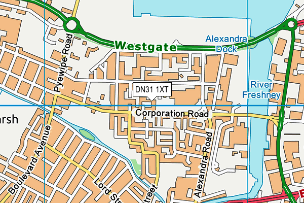 DN31 1XT map - OS VectorMap District (Ordnance Survey)