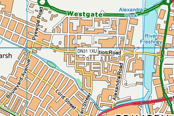 DN31 1XU map - OS VectorMap District (Ordnance Survey)