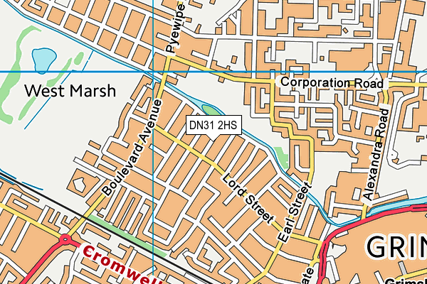 DN31 2HS map - OS VectorMap District (Ordnance Survey)