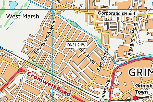 DN31 2HW map - OS VectorMap District (Ordnance Survey)