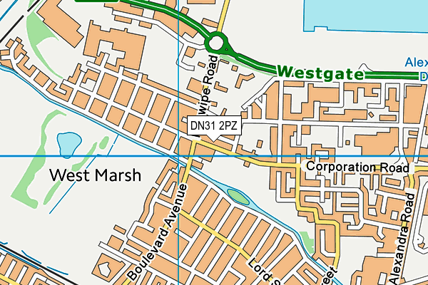 DN31 2PZ map - OS VectorMap District (Ordnance Survey)