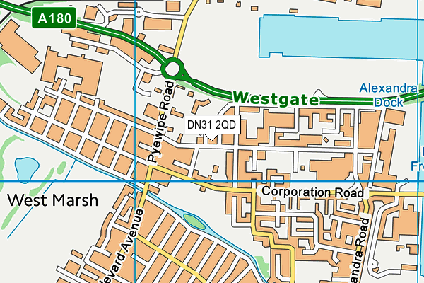 DN31 2QD map - OS VectorMap District (Ordnance Survey)