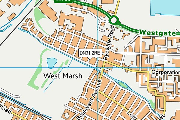 DN31 2RE map - OS VectorMap District (Ordnance Survey)