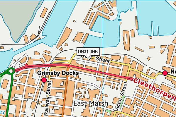 Oasis Health Club (Grimsby) map (DN31 3HB) - OS VectorMap District (Ordnance Survey)
