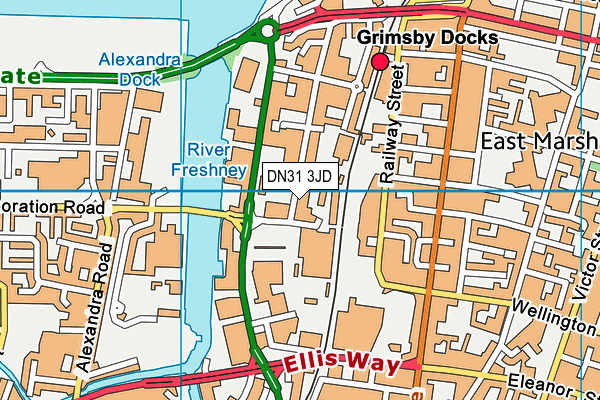 DN31 3JD map - OS VectorMap District (Ordnance Survey)