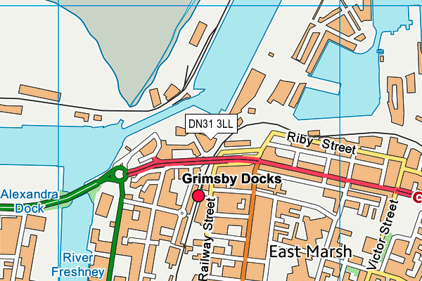 DN31 3LL map - OS VectorMap District (Ordnance Survey)