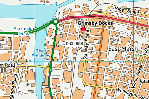 DN31 9GB map - OS VectorMap District (Ordnance Survey)