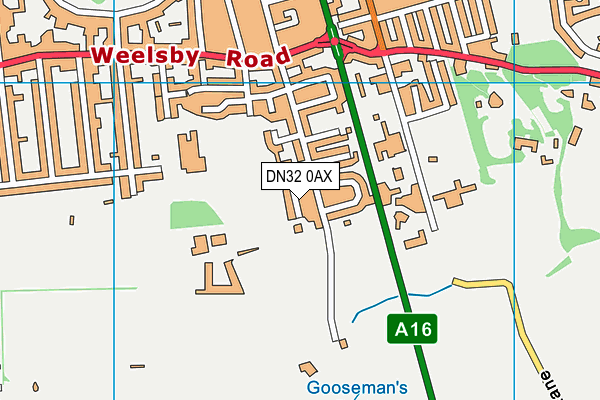 DN32 0AX map - OS VectorMap District (Ordnance Survey)