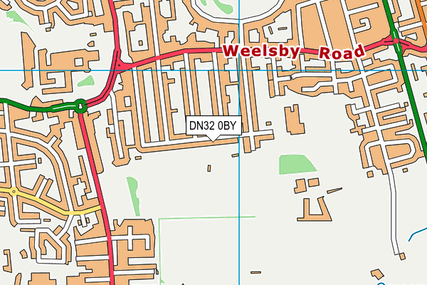 DN32 0BY map - OS VectorMap District (Ordnance Survey)