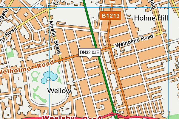 DN32 0JE map - OS VectorMap District (Ordnance Survey)