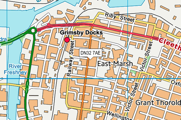 DN32 7AE map - OS VectorMap District (Ordnance Survey)